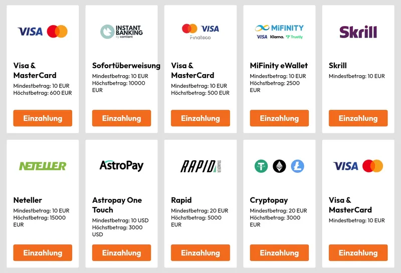 Optimbet Einzahlungsoptionen