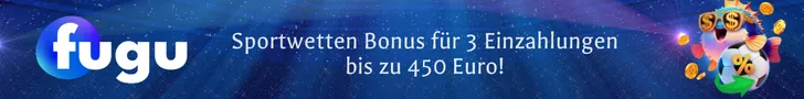 Fugo Sportwetten Bonus Banner für die ersten 3 Einzahlungen