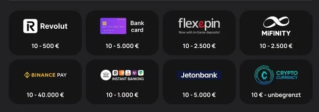 Einzahlungsmethoden für das Fugo Casino in einer Übersicht