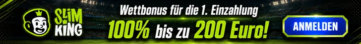 Slimking Sportwetten Banner mit grünen Schriftzug